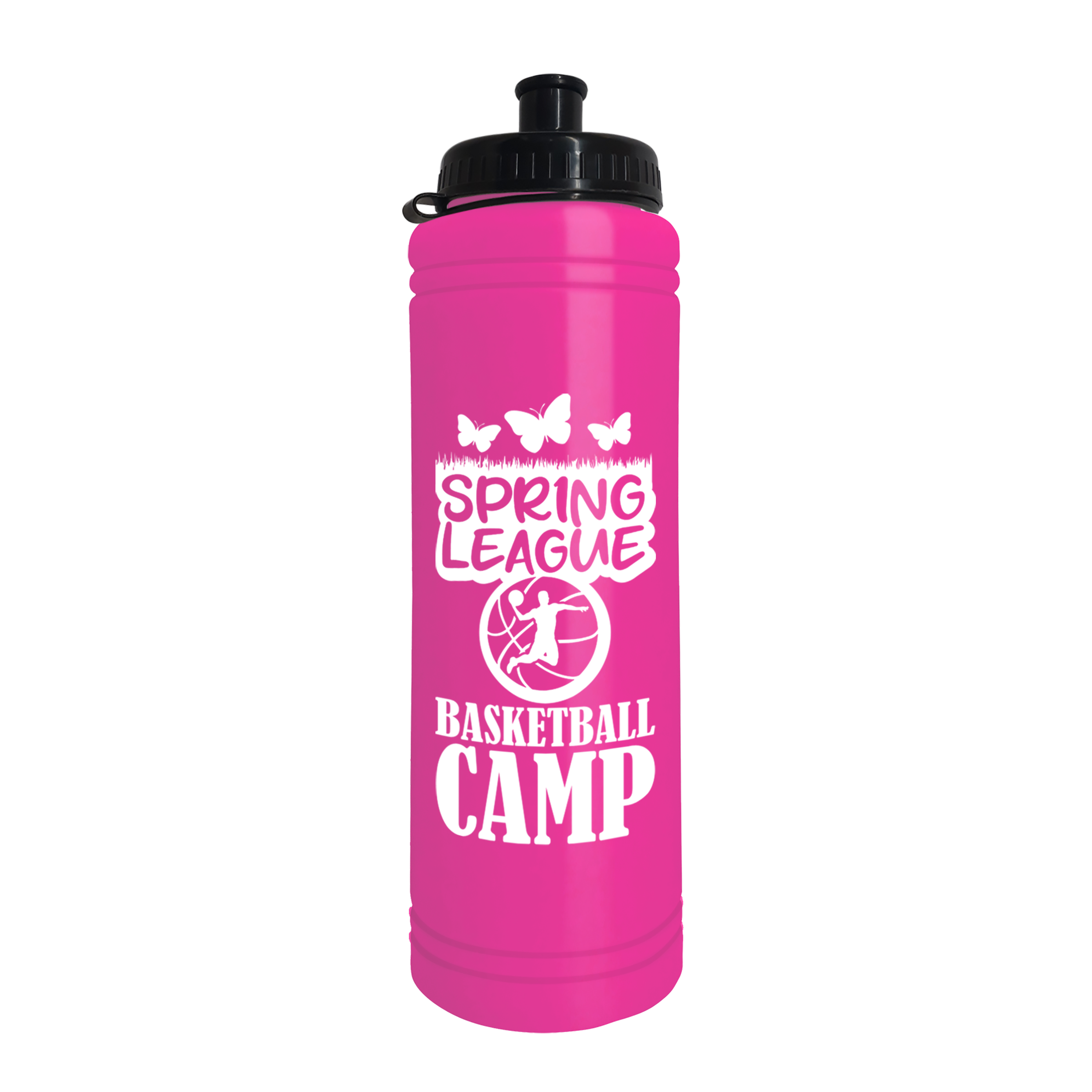 Slim Line Bottle with Tethered Push-Pull Lid - 25 oz.